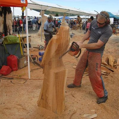 Bob carving an owl